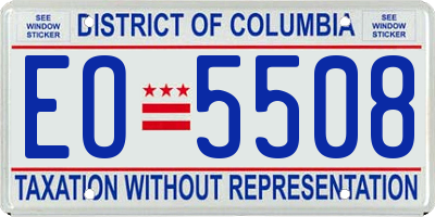 DC license plate EO5508