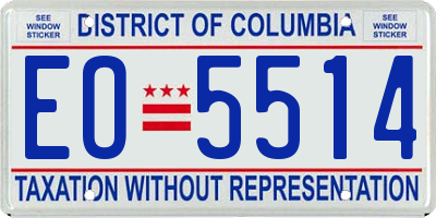 DC license plate EO5514