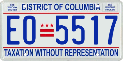 DC license plate EO5517