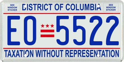 DC license plate EO5522