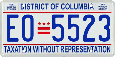 DC license plate EO5523