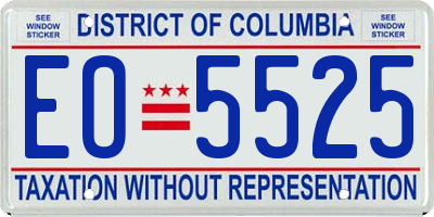 DC license plate EO5525