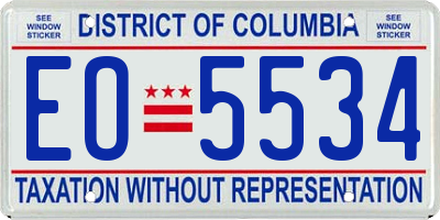 DC license plate EO5534