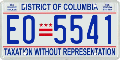 DC license plate EO5541