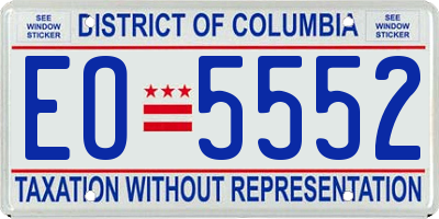 DC license plate EO5552