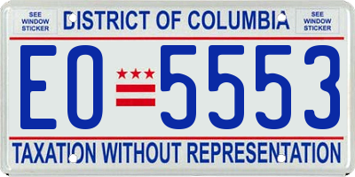 DC license plate EO5553