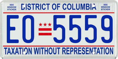 DC license plate EO5559