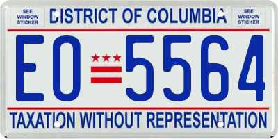 DC license plate EO5564