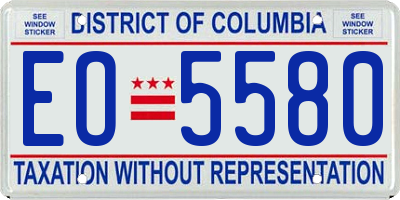 DC license plate EO5580