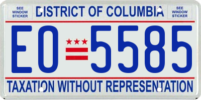 DC license plate EO5585