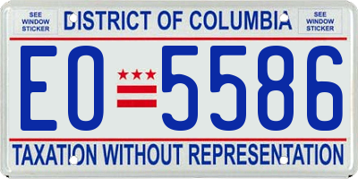 DC license plate EO5586