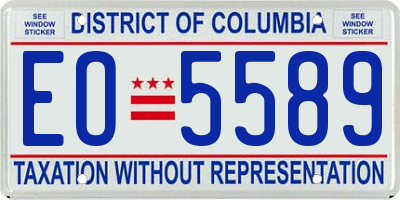 DC license plate EO5589