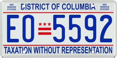 DC license plate EO5592