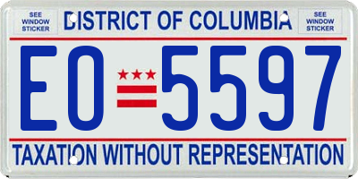 DC license plate EO5597