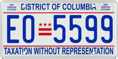 DC license plate EO5599