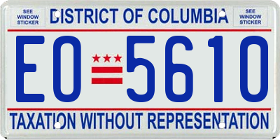DC license plate EO5610