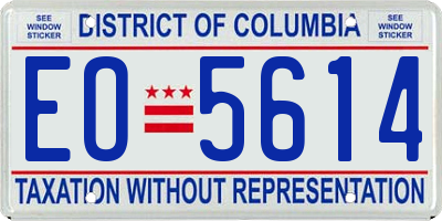 DC license plate EO5614