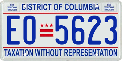 DC license plate EO5623