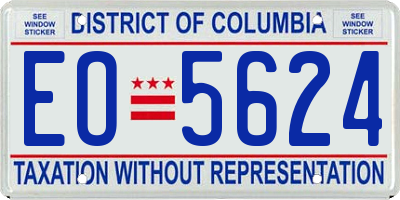 DC license plate EO5624