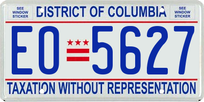DC license plate EO5627