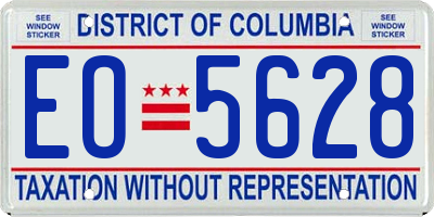 DC license plate EO5628