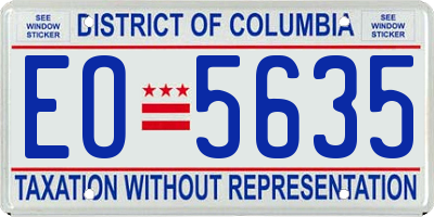 DC license plate EO5635
