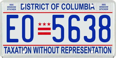 DC license plate EO5638