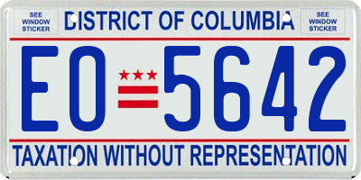 DC license plate EO5642