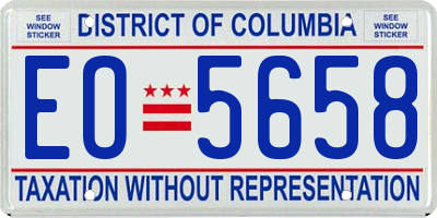 DC license plate EO5658