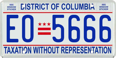 DC license plate EO5666