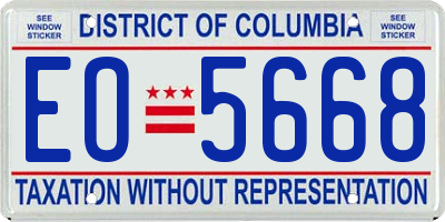 DC license plate EO5668