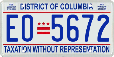 DC license plate EO5672