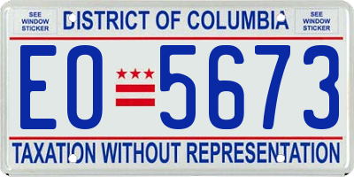 DC license plate EO5673