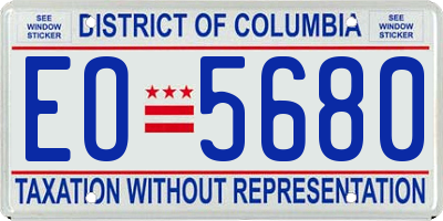 DC license plate EO5680