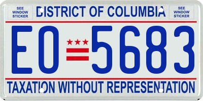 DC license plate EO5683