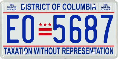 DC license plate EO5687