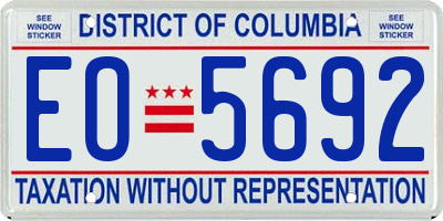 DC license plate EO5692