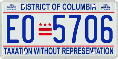 DC license plate EO5706
