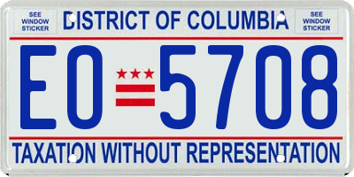 DC license plate EO5708