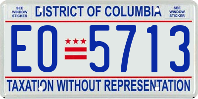 DC license plate EO5713