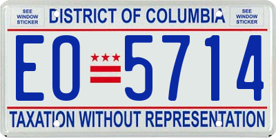 DC license plate EO5714