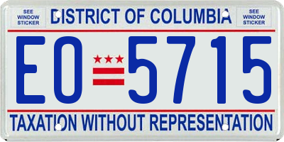 DC license plate EO5715