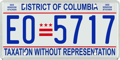 DC license plate EO5717
