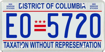 DC license plate EO5720