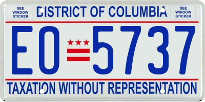 DC license plate EO5737