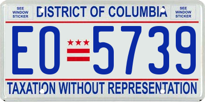 DC license plate EO5739