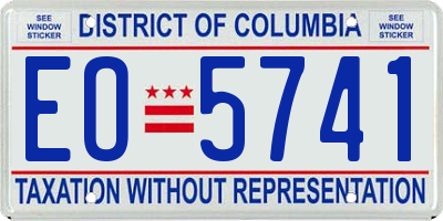 DC license plate EO5741