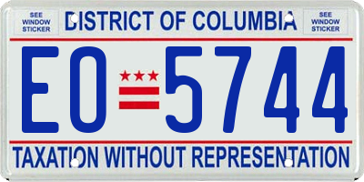 DC license plate EO5744