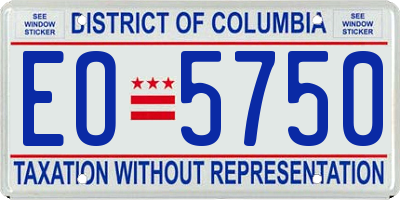 DC license plate EO5750