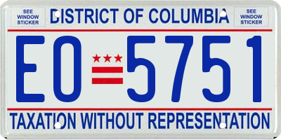 DC license plate EO5751